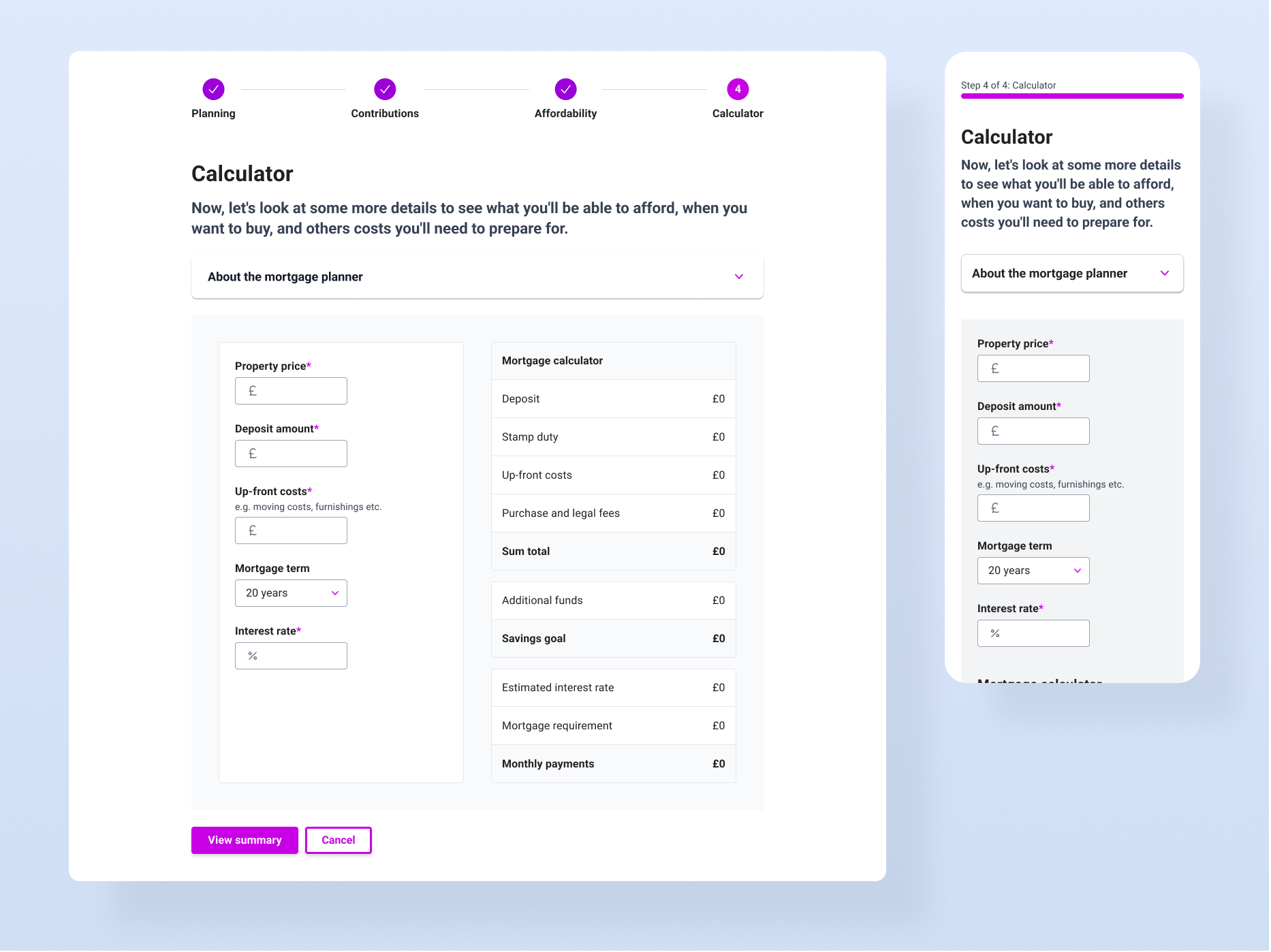 High-fidelity responsive designs of the first screen